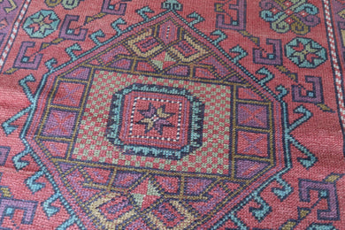 4x6 Red Vintage Turkish Area Rug