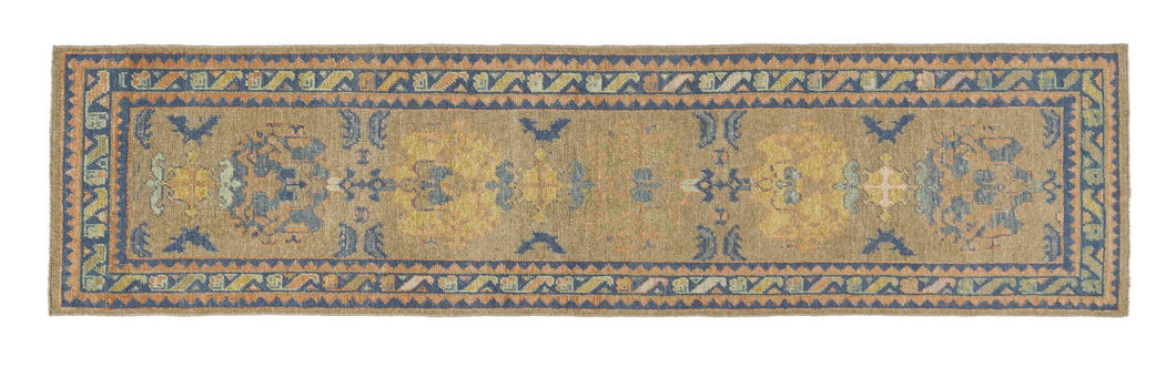 2x10 Colorful Modern Oushak Runner Rug-turkish_rugs-oriental_rugs-kilim_rugs-oushak_rugs