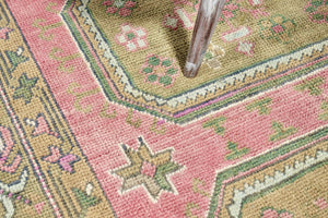 4x11 Pink Old & Vintage Oushak Area Rug-turkish_rugs-oriental_rugs-kilim_rugs-oushak_rugs