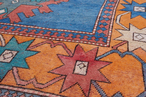 9x11 Colorful Old & Vintage Oushak Area Rug-turkish_rugs-oriental_rugs-kilim_rugs-oushak_rugs