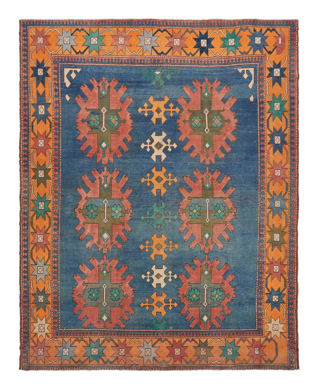 9x11 Colorful Old & Vintage Oushak Area Rug-turkish_rugs-oriental_rugs-kilim_rugs-oushak_rugs