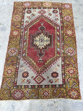 3x5 Red Vintage Turkish Area Rug