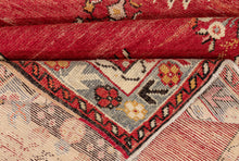 3x13 Red Vintage Turkish Runner Rug