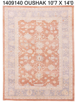 10x14 Red Oushak Area Rug