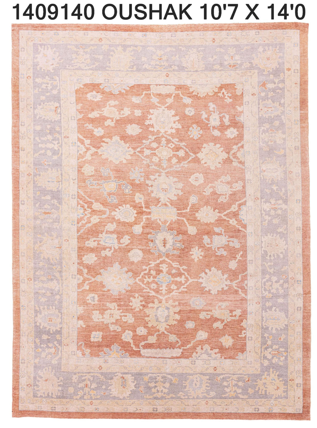 10x14 Red Oushak Area Rug