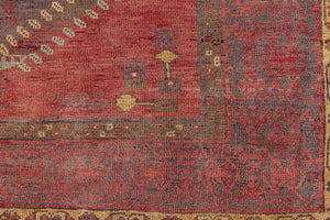 5x10 Red Vintage Turkish Area Rug