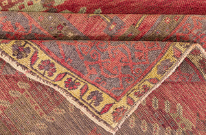 5x10 Red Vintage Turkish Area Rug