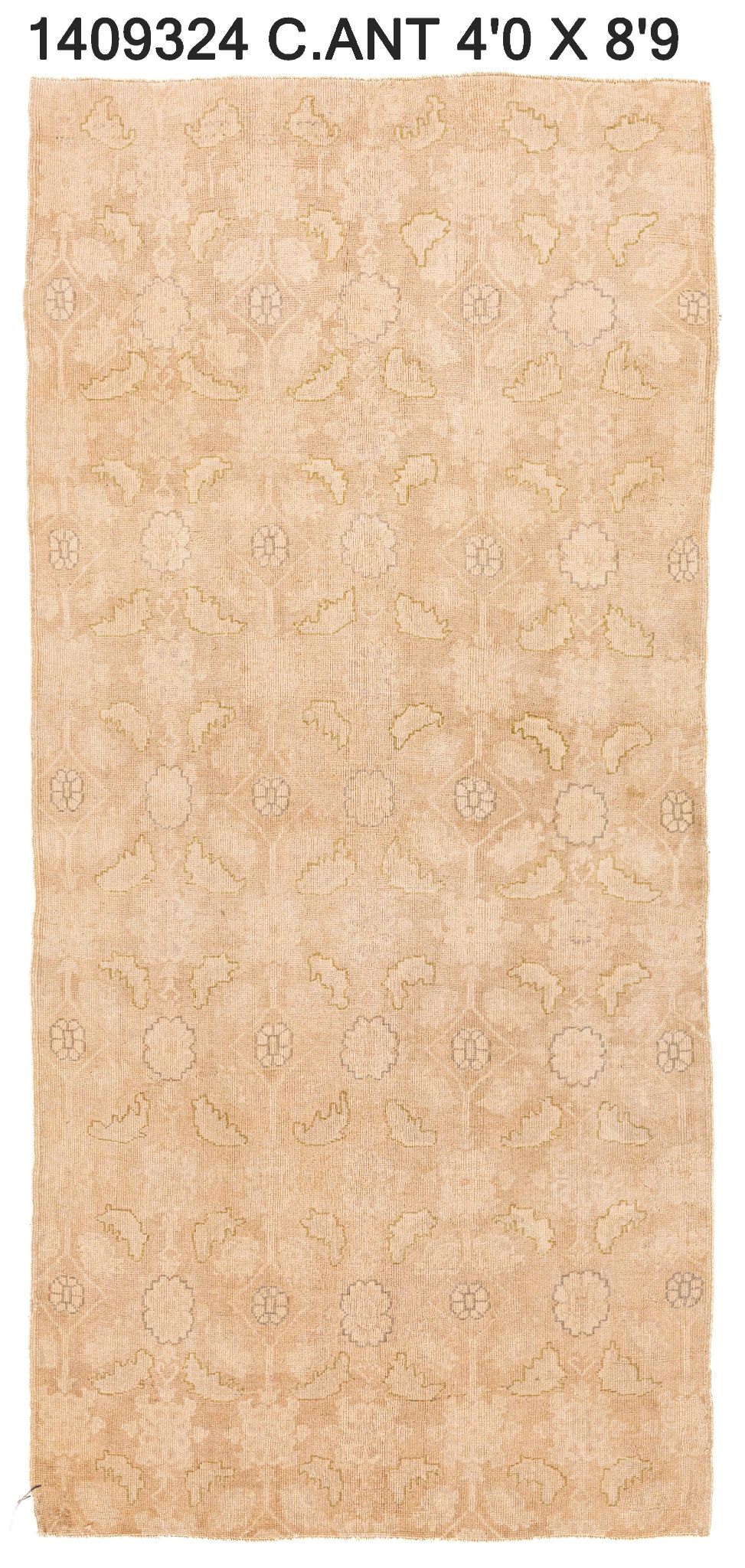 4x9 Brown Vintage Turkish Area Rug