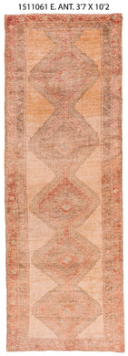 4x10 Colorful Vintage Turkish Runner Rug