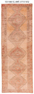 4x10 Colorful Vintage Turkish Runner Rug