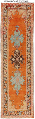 3x11 Colorful Vintage Turkish Runner Rug