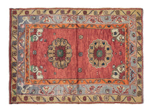 4x5 Colorful Old & Vintage Turkish Area Rug