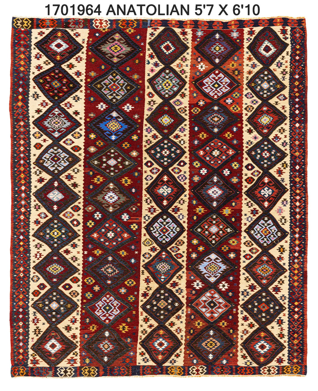 5x7 Red Vintage Turkish Area Rug