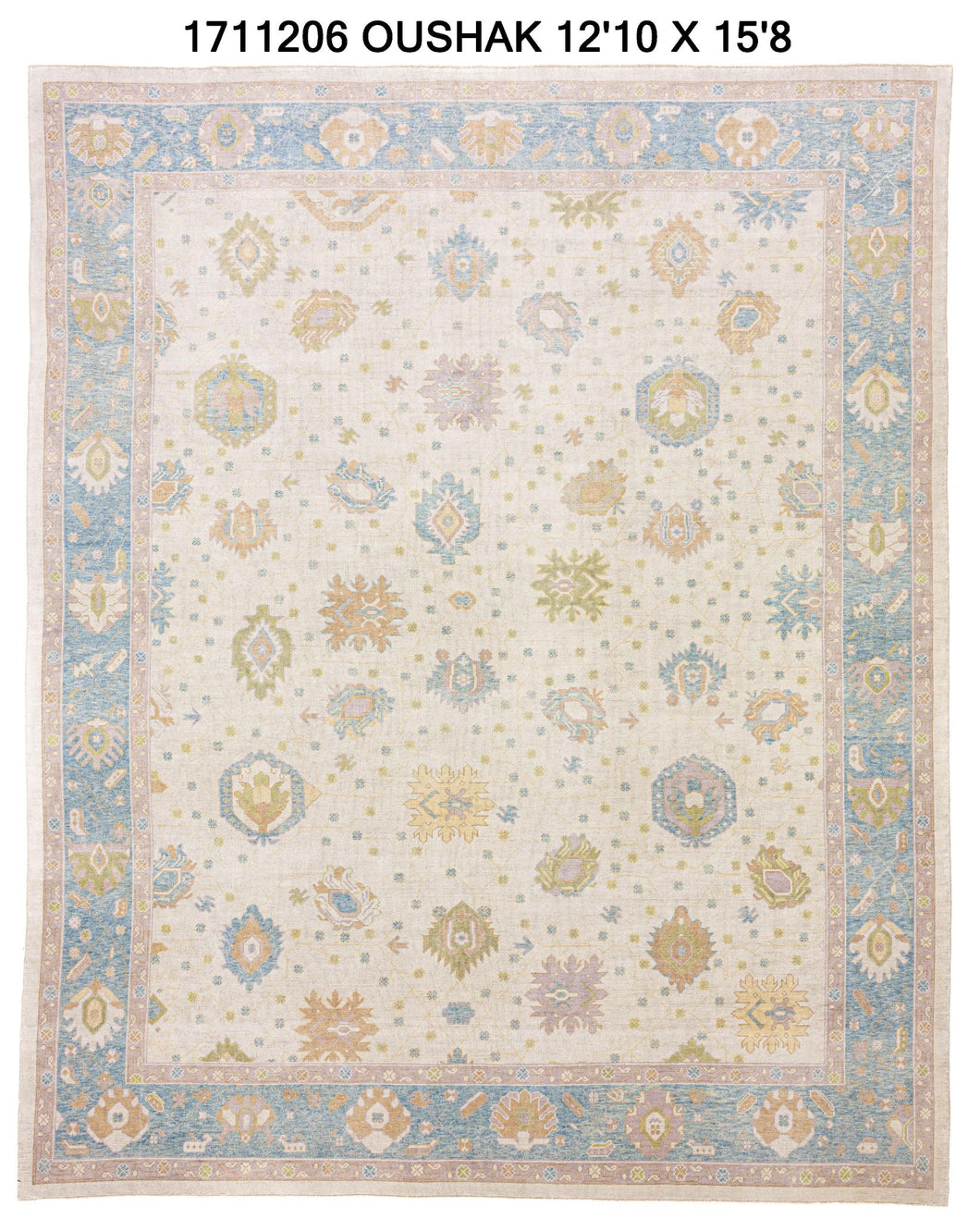 13x16 Beige Modern Oushak Area Rug