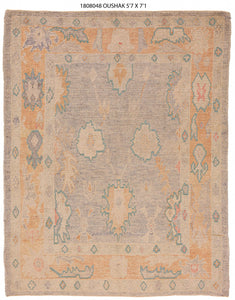 6x7 Soft Modern Oushak Area Rug