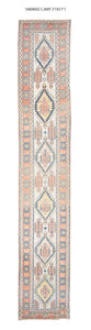 3x17 Old & Vintage Turkish Area Runner Rug