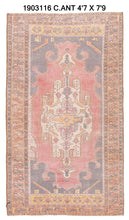 4x7 Colorful Old & Vintage Turkish Area Rug