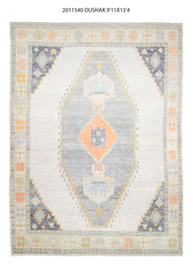 10x13 Modern Oushak Area Rug