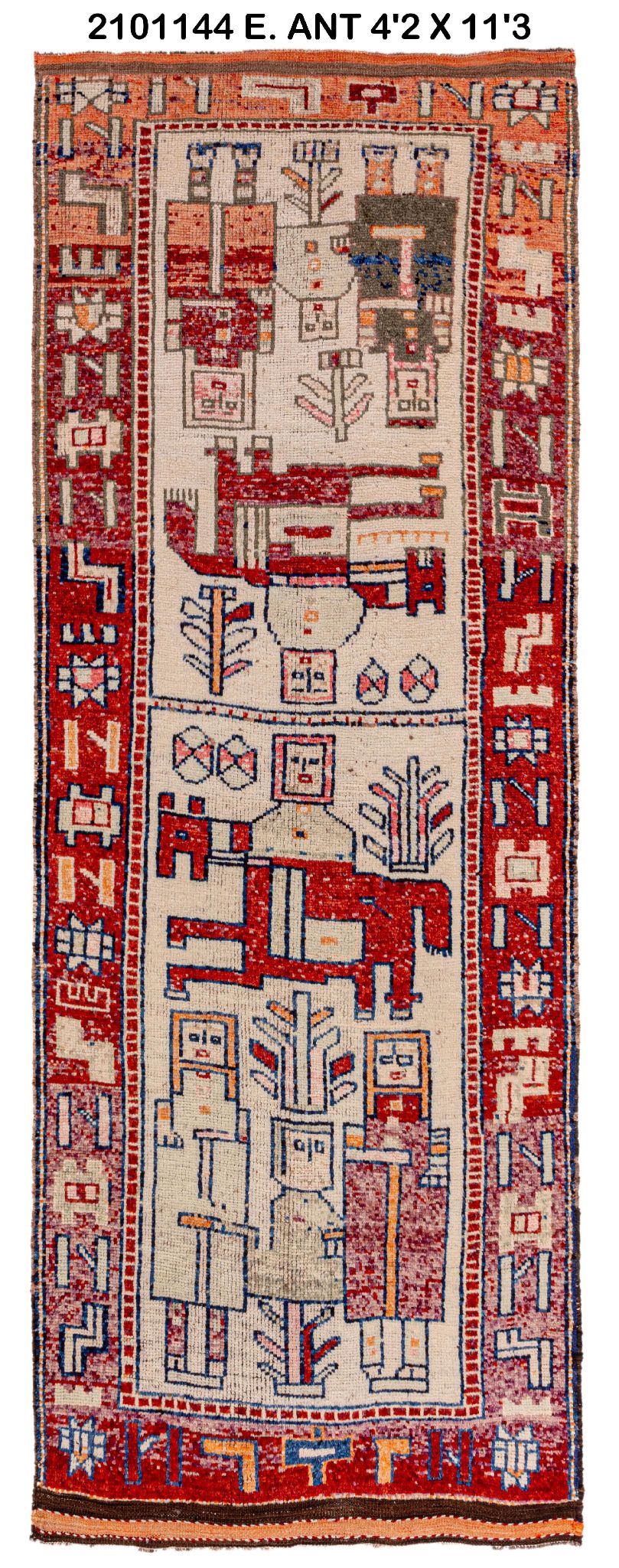 4x11 Old & Vintage Turkish Area Runner Rug