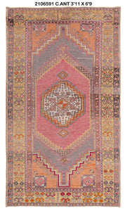 4x7 Old & Vintage Turkish Area Rug