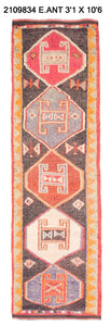 3x11 Old & Vintage Turkish Area Runner Rug