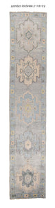 3x15 Modern Oushak Area Runner Rug