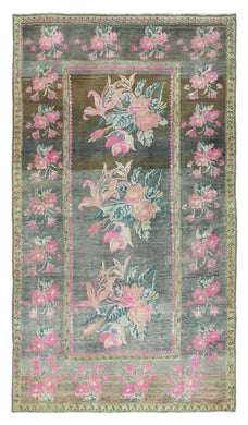 4x8 Colorful Old & Vintage Turkish Area Rug