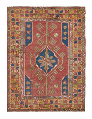 4x5 Colorful Old & Vintage Turkish Area Rug Test