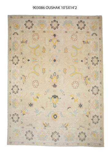 10x14 Light Brown Oushak Area Rug