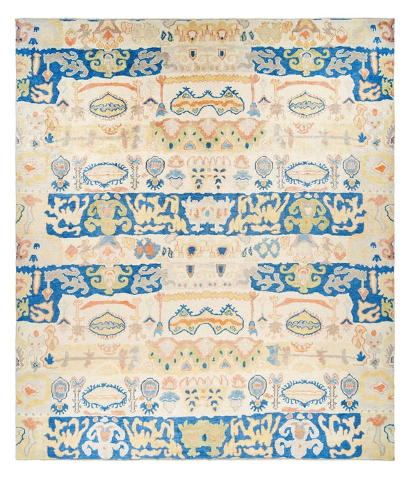 12x14 Ivory & White Modern Oushak Area Rug-turkish_rugs-oriental_rugs-kilim_rugs-oushak_rugs
