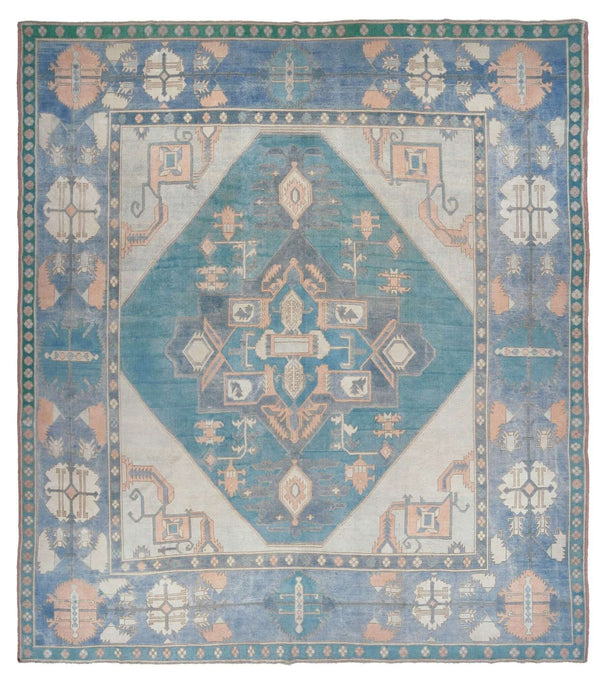 13x15 Colorful Old & Vintage Turkish Area Rug DEPO