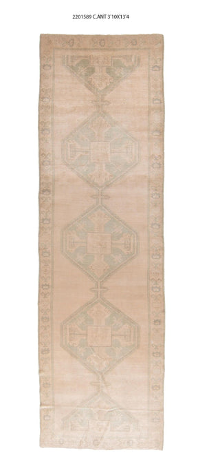 4x13 Old & Vintage Turkish Area Runner Rug