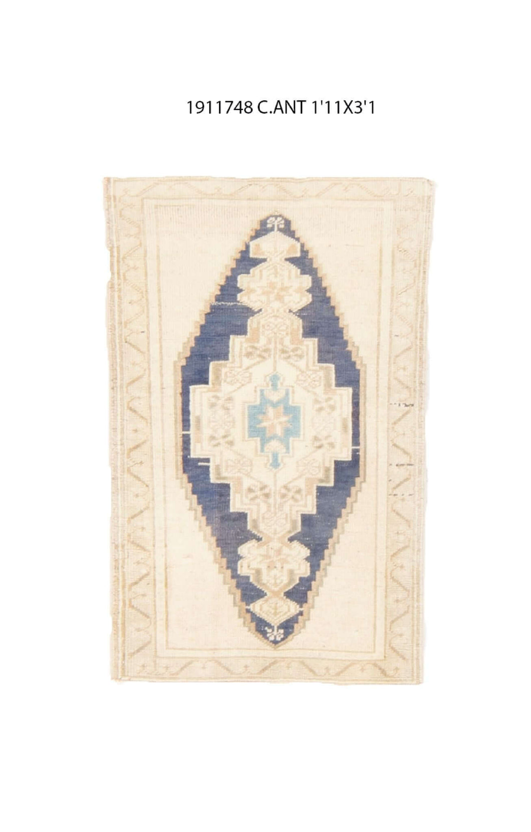 2x3 Old & Vintage Turkish Area Rug