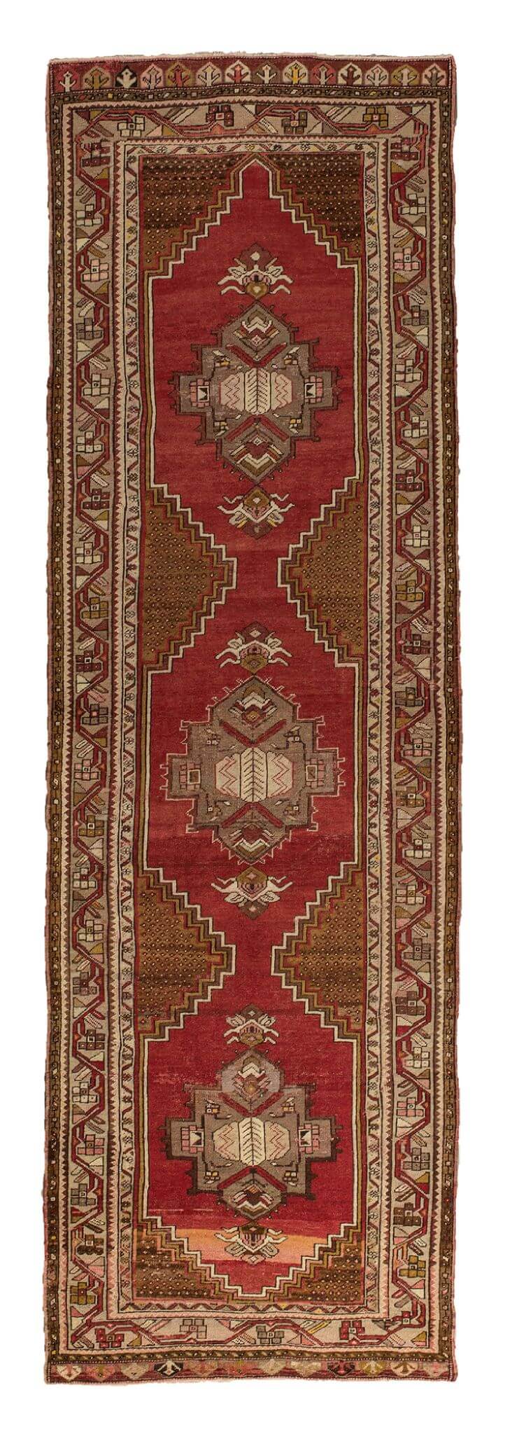 3x11 Red Vintage Turkish Runner Rug-turkish_rugs-oriental_rugs-kilim_rugs-oushak_rugs