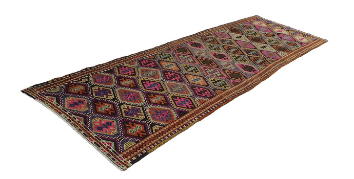 3x12 Colorful Old & Vintage Turkish Runner Rug-turkish_rugs-oriental_rugs-kilim_rugs-oushak_rugs