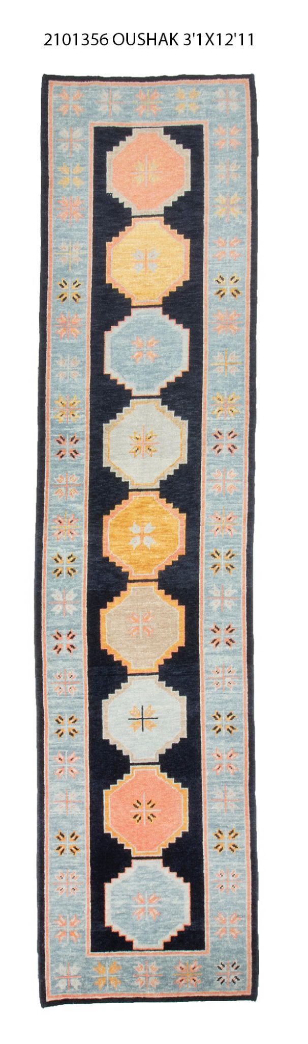 3x13 Modern Oushak Area Runner Rug-turkish_rugs-oriental_rugs-kilim_rugs-oushak_rugs