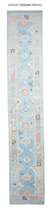 3x16 Modern Oushak Area Runner Rug-turkish_rugs-oriental_rugs-kilim_rugs-oushak_rugs