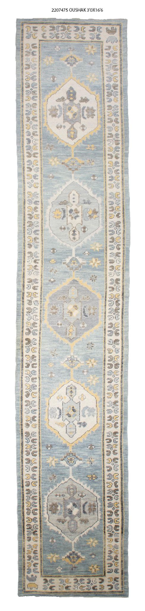 3x17 Modern Oushak Area Runner Rug