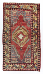 3x6 Red Vintage Turkish Area Rug-turkish_rugs-oriental_rugs-kilim_rugs-oushak_rugs
