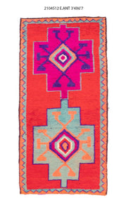 3x7 Old & Vintage Turkish Area Runner Rug-turkish_rugs-oriental_rugs-kilim_rugs-oushak_rugs