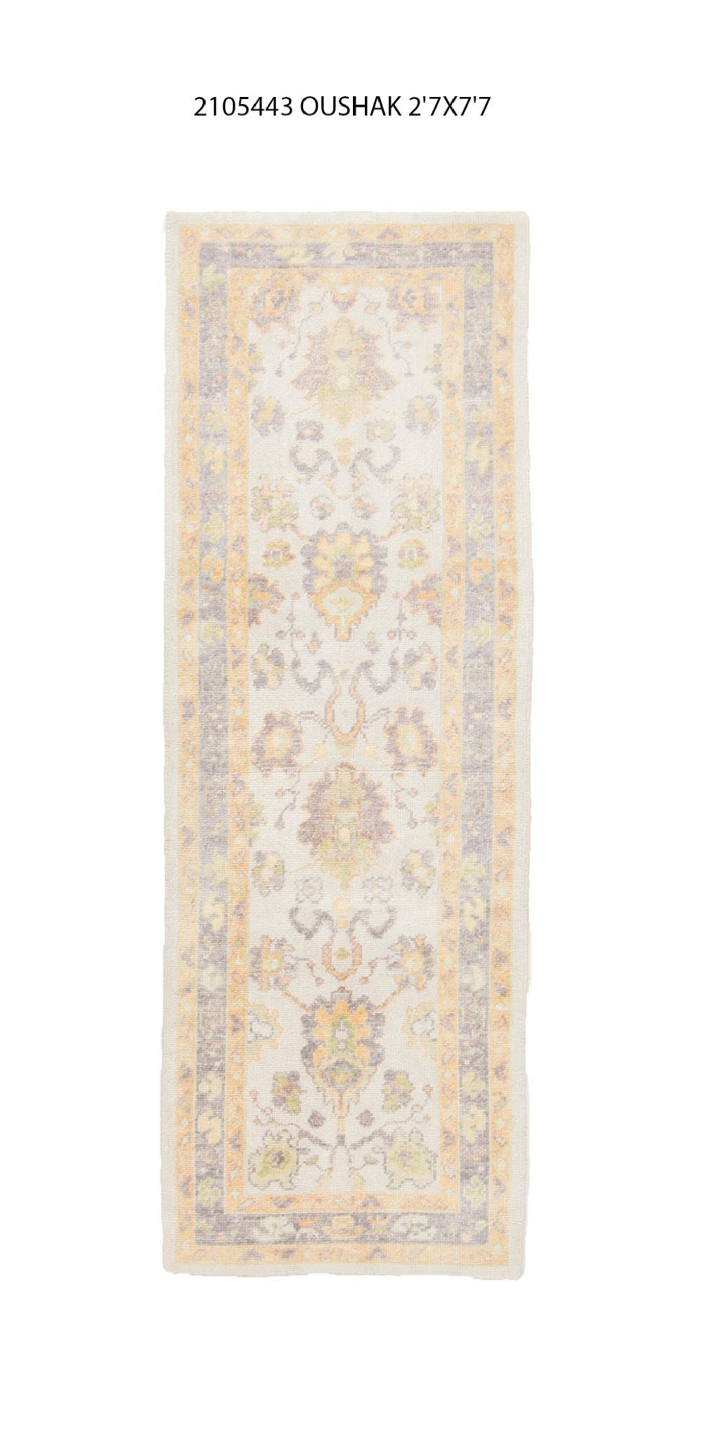 3x8 Modern Oushak Area Runner Rug
