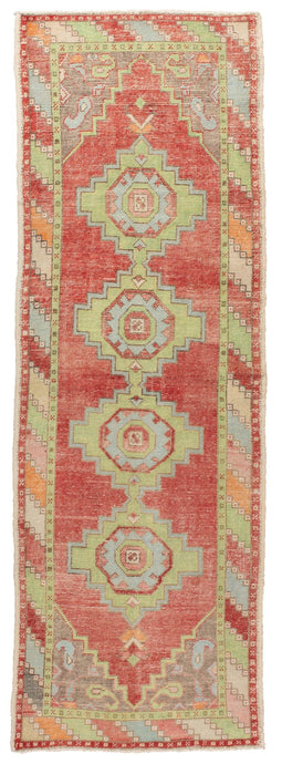 3x9 Red Vintage Turkish Runner Rug-turkish_rugs-oriental_rugs-kilim_rugs-oushak_rugs