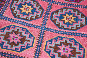 4x10 Colorful Old & Vintage Turkish Area Rug