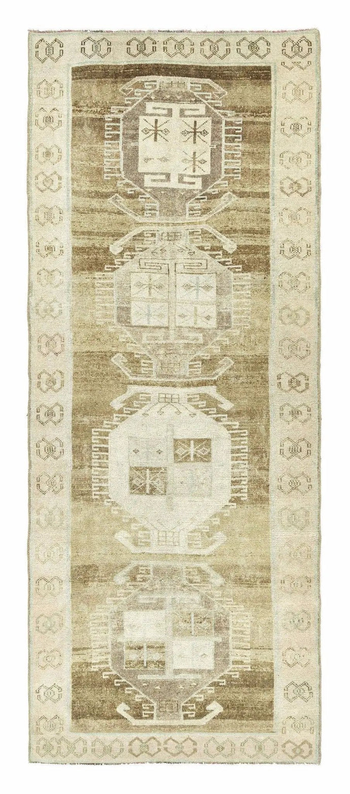 4x11 Colorful Old & Vintage Turkish Runner Rug