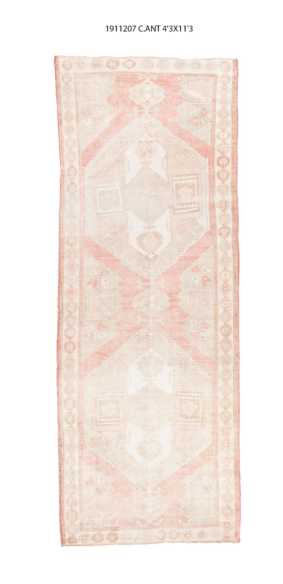 4x11 Old& Vintage Turkish Area Runner Rug