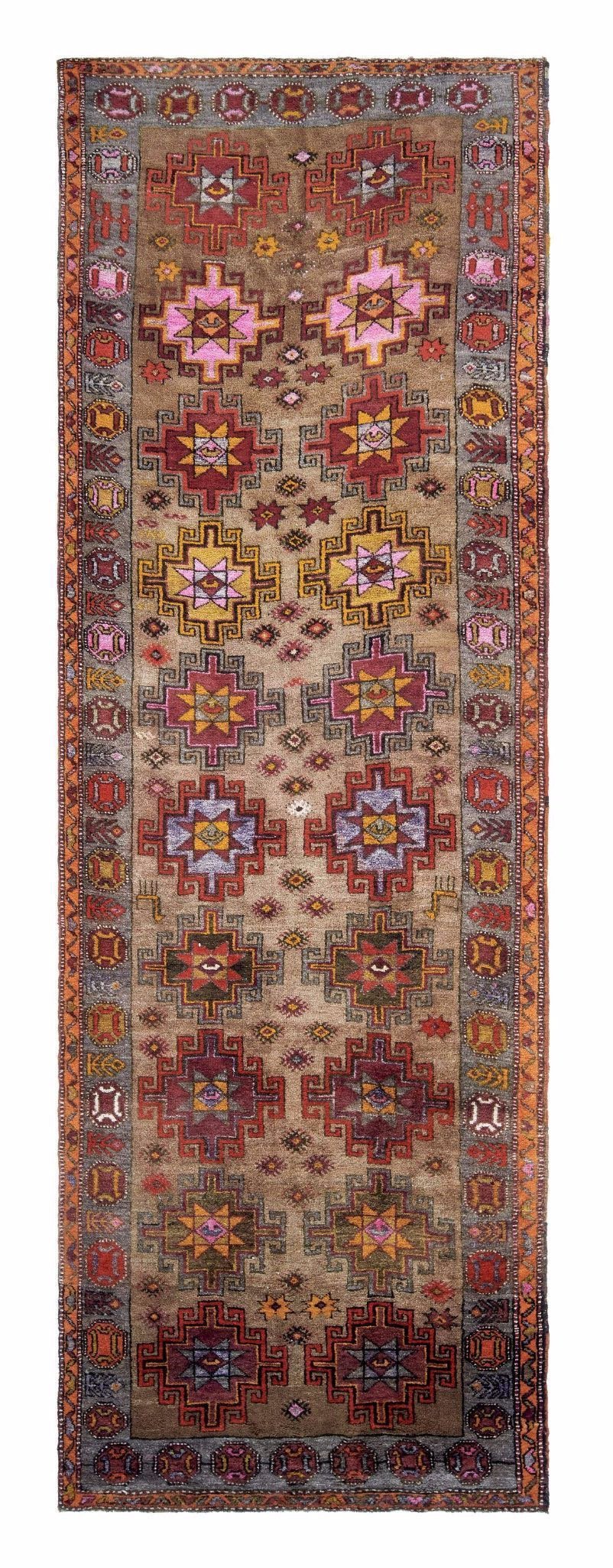 4x13 Colorful Old & Vintage Turkish Area Rug-turkish_rugs-oriental_rugs-kilim_rugs-oushak_rugs