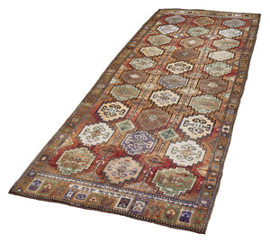 4x13 Colorful Old & Vintage Turkish Runner Rug-turkish_rugs-oriental_rugs-kilim_rugs-oushak_rugs