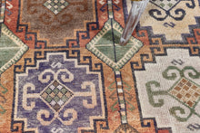 4x13 Colorful Old & Vintage Turkish Runner Rug