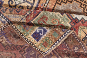 4x13 Colorful Old & Vintage Turkish Runner Rug