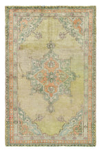 4x5 Colorful Vintage Oushak Area Rug-turkish_rugs-oriental_rugs-kilim_rugs-oushak_rugs